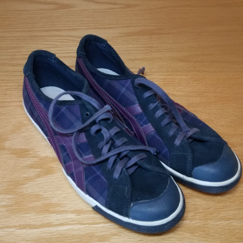 Onitsuka Tiger Blue and Purple Plaid shoes - sz 11